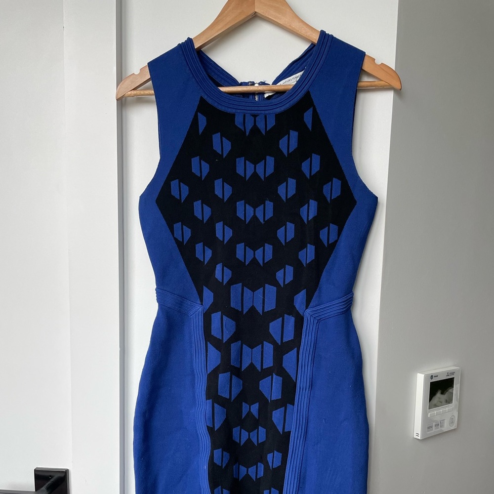 Diane Von Furstenberg black and blue dress